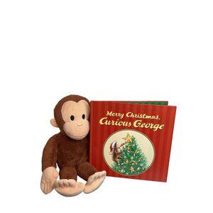 2016 Kohls Cares Merry Christmas Curious George Plush Stuffed Animal and Book